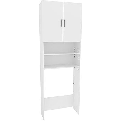 Vicco Wasmachinekast "Martha", wit, 64 x 190 cm met 2 korte deuren, voor het opbergen van wasgoed en badkameraccessoires Vicco Wasmachinekast "Martha", wit, 64 x 190 cm met 2 korte deuren, voor het opbergen van wasgoed en badkameraccessoires