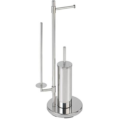 WENKO Universalo Neo 3-in-1 wc-borstel en toiletpapierhouder, toiletpapierreserve, roestvrij staal, diameter 30 x 73 x 20 cm, glanzend WENKO Universalo Neo 3-in-1 wc-borstel en toiletpapierhouder, toiletpapierreserve, roestvrij staal, diameter 30 x 73 x 20 cm, glanzend