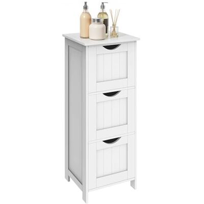 VASAGLE BBC50WT Badkamermeubel, opbergkast, vrijstaande kast, met 3 laden, 30 x 32 x 81 cm, voor badkamer, woonkamer, eetkamer, keuken, moderne stijl, wit mat Meuble de Rangement, 30 x 32 x 81 cm, pour Salon, Cuisine, Style Moderne, Blanc Mat, Collectio VASAGLE BBC50WT Badkamermeubel, opbergkast, vrijstaande kast, met 3 laden, 30 x 32 x 81 cm, voor badkamer, woonkamer, eetkamer, keuken, moderne stijl, wit mat Meuble de Rangement, 30 x 32 x 81 cm, pour Salon, Cuisine, Style Moderne, Blanc Mat, Collectio