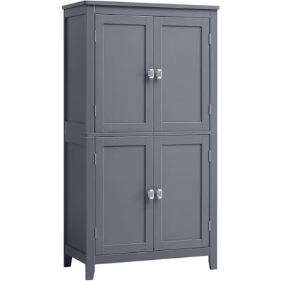 VASAGLE BBC552G01 Badkamerkast, opbergkast, keukenkast met 4 deuren, verstelbare planken, 30 x 60 x 110 cm, grijs VASAGLE BBC552G01 Badkamerkast, opbergkast, keukenkast met 4 deuren, verstelbare planken, 30 x 60 x 110 cm, grijs
