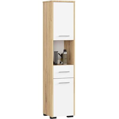 AKORD FIN Badkamerkast 30 cm met 2 deuren en 1 lade kolomkasten badkamer badkamerkast 30 x 140 x 30 cm gewicht 21,30 kg ambachtelijke eiken wit AKORD FIN Badkamerkast 30 cm met 2 deuren en 1 lade kolomkasten badkamer badkamerkast 30 x 140 x 30 cm gewicht 21,30 kg ambachtelijke eiken wit