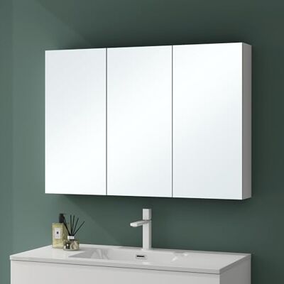 Mai & Mai Wandkast mat wit met led-spiegel badkamer 100 cm Mai & Mai Wandkast mat wit met led-spiegel badkamer 100 cm