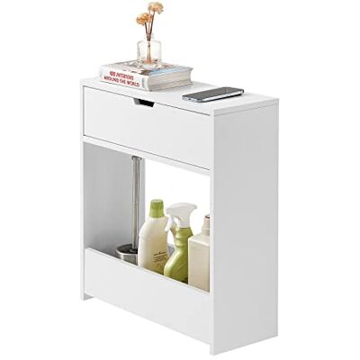 SoBuy Compacte badkamerkast, toiletkast, 20 x 55 x 60 cm, toiletkast, ideaal voor toiletpapier en reinigingsmiddelen, BZR48-W SoBuy Compacte badkamerkast, toiletkast, 20 x 55 x 60 cm, toiletkast, ideaal voor toiletpapier en reinigingsmiddelen, BZR48-W