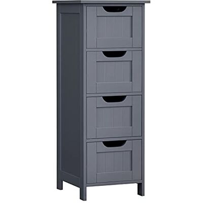 VASAGLE LHC040G01 Badkamermeubel, opbergkast, vrijstaande kast, met 4 laden, 30 x 30 x 82 cm, voor badkamer, woonkamer, eetkamer, keuken, moderne stijl, grijs 30 x 30 x 82,2 cm, pour Salon, Salle à Manger, Cuisine, Style Farmhouse, Gris Ardoise, Collect VASAGLE LHC040G01 Badkamermeubel, opbergkast, vrijstaande kast, met 4 laden, 30 x 30 x 82 cm, voor badkamer, woonkamer, eetkamer, keuken, moderne stijl, grijs 30 x 30 x 82,2 cm, pour Salon, Salle à Manger, Cuisine, Style Farmhouse, Gris Ardoise, Collect