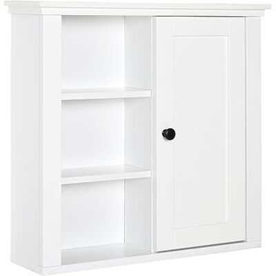 HOMCOM Badkamerwandkast, hangkast, toilet, kast, 1 deur, 3 nissen, afmetingen: 53 x 14,5 x 50,5 cm, van hout, wit HOMCOM Badkamerwandkast, hangkast, toilet, kast, 1 deur, 3 nissen, afmetingen: 53 x 14,5 x 50,5 cm, van hout, wit