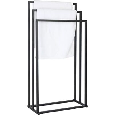 Relaxdays Handdoekenrek (h x b x d): 84 x 44 x 21,5 cm, metaal, zwart 3 bars, vrijstaand, badkamer Relaxdays Handdoekenrek (h x b x d): 84 x 44 x 21,5 cm, metaal, zwart 3 bars, vrijstaand, badkamer