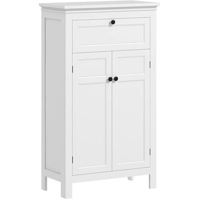 HOMCOM Badkamermeubel, lade, 60 x 30 x 102,5 cm, wit Opbergkast, badkamerkast met kast, verstelbare planken, voor woonkamer, keuken HOMCOM Badkamermeubel, lade, 60 x 30 x 102,5 cm, wit Opbergkast, badkamerkast met kast, verstelbare planken, voor woonkamer, keuken