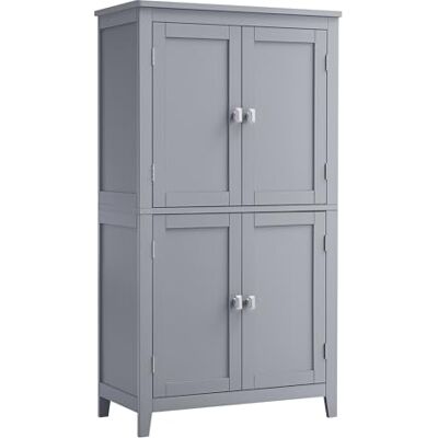 VASAGLE Badkamerkast, opbergkast, keukenkast met 4 deuren, verstelbare planken, 30 x 60 x 110 cm, mystiek grijs BBC552P36 VASAGLE Badkamerkast, opbergkast, keukenkast met 4 deuren, verstelbare planken, 30 x 60 x 110 cm, mystiek grijs BBC552P36