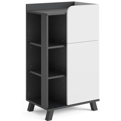 Vicco Midi kast "Karen", antraciet/wit, 50 x 90 cm Met deur en lade, geschikt voor het opbergen van badkameraccessoires en handdoeken Vicco Midi kast "Karen", antraciet/wit, 50 x 90 cm Met deur en lade, geschikt voor het opbergen van badkameraccessoires en handdoeken