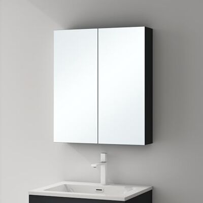 Mai & Mai Wandkast antraciet mat met led-spiegel badkamer 60 cm Mai & Mai Wandkast antraciet mat met led-spiegel badkamer 60 cm