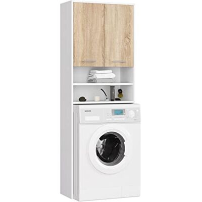 AKORD Ombouwkast voor wasmachine FIN 64 cm met 2 deuren wasmachine hangkast ombouwkast ombouwkast 64 x 180 x 30 cm (b x h x d) gewicht 29,50 kg wit eiken AKORD Ombouwkast voor wasmachine FIN 64 cm met 2 deuren wasmachine hangkast ombouwkast ombouwkast 64 x 180 x 30 cm (b x h x d) gewicht 29,50 kg wit eiken