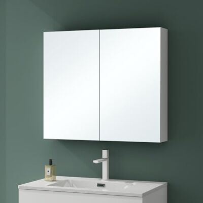 Mai & Mai Wandkast mat wit met led-spiegel badkamer 80 cm Mai & Mai Wandkast mat wit met led-spiegel badkamer 80 cm