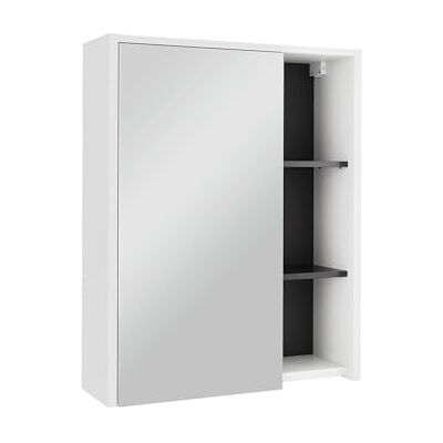 Vicco Badkamerkast met spiegel "Viola", wit/grijs, 60 x 75 cm met open planken, geschikt voor wandmontage voor gebruik in de badkamer Vicco Badkamerkast met spiegel "Viola", wit/grijs, 60 x 75 cm met open planken, geschikt voor wandmontage voor gebruik in de badkamer