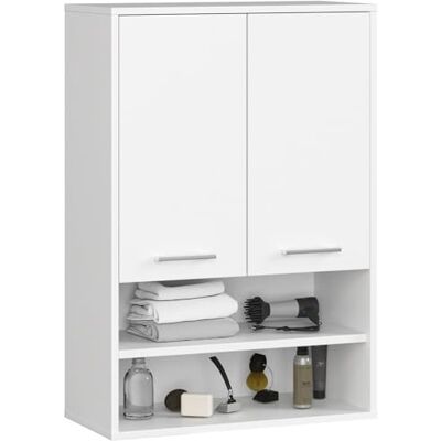 AKORD Badkamerkast, dun, 64 cm, 2 deuren, 2 legplanken, 2 open vakken (b x h x d), 64 x 94 x 30 cm, met legplanken, gewicht: 8,10 kg, wit/wit AKORD Badkamerkast, dun, 64 cm, 2 deuren, 2 legplanken, 2 open vakken (b x h x d), 64 x 94 x 30 cm, met legplanken, gewicht: 8,10 kg, wit/wit