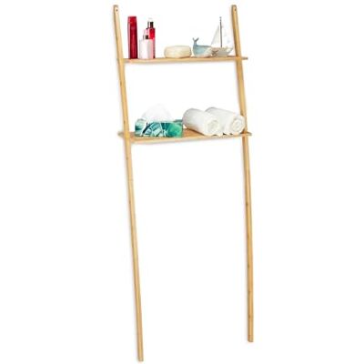 Relaxdays Bamboe badkamerrek, 2 planken, 175 x 66 x 30 cm, 1 stuk Relaxdays Bamboe badkamerrek, 2 planken, 175 x 66 x 30 cm, 1 stuk