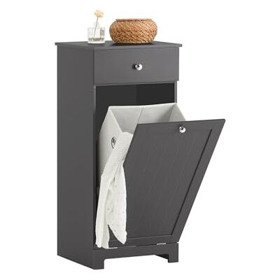 SoBuy BZR21-DG Badkamerkast Opbergkist met Wasmand Laundry Hamper Grijs (Breedte 40cm) SoBuy BZR21-DG Badkamerkast Opbergkist met Wasmand Laundry Hamper Grijs (Breedte 40cm)