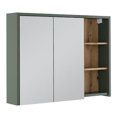 Vicco Badkamerkast met spiegel "Viola", groen/ambachtslieden, 100 x 75 cm met open planken, voor wandmontage met open planken Vicco Badkamerkast met spiegel "Viola", groen/ambachtslieden, 100 x 75 cm met open planken, voor wandmontage met open planken