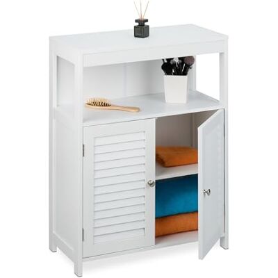 Relaxdays Badkamermeubel, (h x b x d): ca. 80 x 60 x 29 cm, wit Verstelbare binnenniveaus, 2 deuren, MDF Relaxdays Badkamermeubel, (h x b x d): ca. 80 x 60 x 29 cm, wit Verstelbare binnenniveaus, 2 deuren, MDF