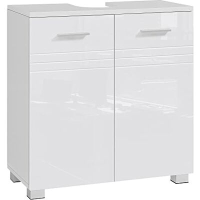 VASAGLE Badkamermeubel met dubbele deur, verstelbare plank voor badkamer, 60 x 30 x 63 cm, wit BBK112W01 VASAGLE Badkamermeubel met dubbele deur, verstelbare plank voor badkamer, 60 x 30 x 63 cm, wit BBK112W01