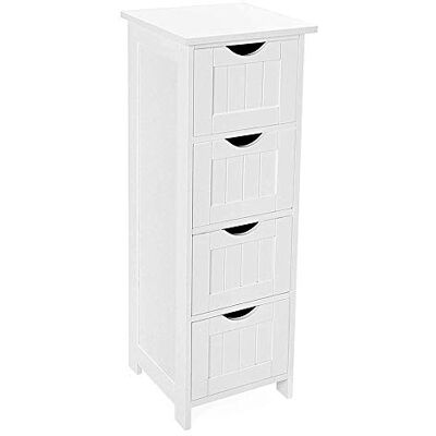 LANTUS Badkamermeubel, opbergkast, staande kast, met 4 laden, voor badkamer, woonkamer, eetkamer, keuken, moderne stijl, wit, 30 x 30 x 82 cm. LANTUS Badkamermeubel, opbergkast, staande kast, met 4 laden, voor badkamer, woonkamer, eetkamer, keuken, moderne stijl, wit, 30 x 30 x 82 cm.