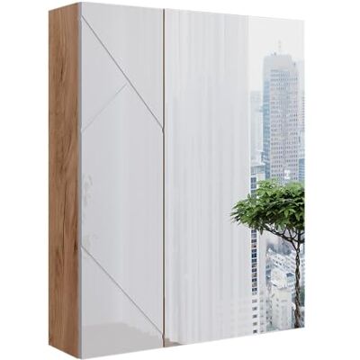 Vicco Badkamerkast met spiegel "Irma", wit/eiken, 60 x 75 cm Vicco Badkamerkast met spiegel "Irma", wit/eiken, 60 x 75 cm