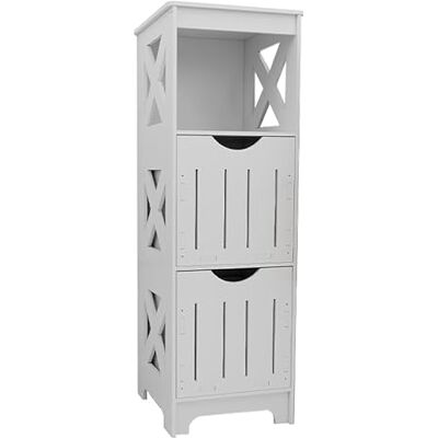 LANTUS Kleine opbergkast voor toilet, smalle badkamerkast, zijkant, 30 x 30 x 89 cm, wit LANTUS Kleine opbergkast voor toilet, smalle badkamerkast, zijkant, 30 x 30 x 89 cm, wit