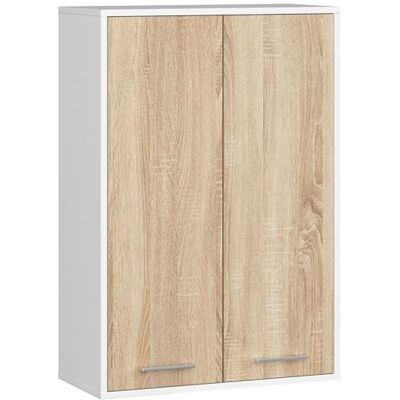 AKORD Badkamerkast dun 64 cm 2-deurs 64 x 94 x 30 cm (b x h x d) met legplanken, gewicht 8,10 kg, wit en Sonoma eiken AKORD Badkamerkast dun 64 cm 2-deurs 64 x 94 x 30 cm (b x h x d) met legplanken, gewicht 8,10 kg, wit en Sonoma eiken