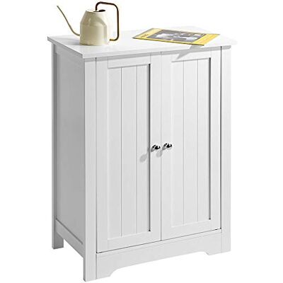 BAKAJI Badkamerkast met 2 deuren en 3 planken van MDF-hout in wit, afmetingen 60 x 30 x 80 cm BAKAJI Badkamerkast met 2 deuren en 3 planken van MDF-hout in wit, afmetingen 60 x 30 x 80 cm