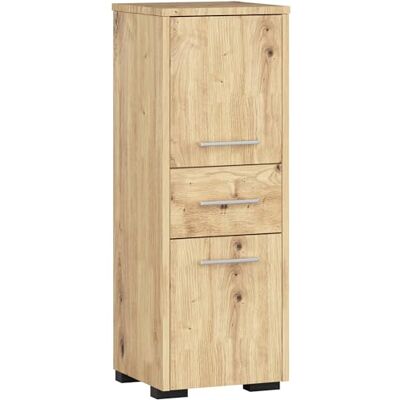 AKORD Badkamerkast, FIN 85 2D1SZ, 2 deuren, 1 lade, 30 x 85 x 30 cm (b x h x d), gewicht 25 kg, ook te gebruiken als hangkast voor wandmontage (eiken) AKORD Badkamerkast, FIN 85 2D1SZ, 2 deuren, 1 lade, 30 x 85 x 30 cm (b x h x d), gewicht 25 kg, ook te gebruiken als hangkast voor wandmontage (eiken)