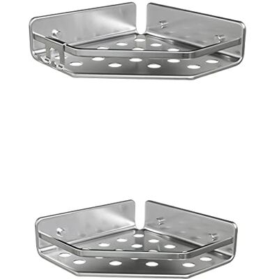 TATAY Serenity Collection Aluminium hoekmand, zilverkleurig, 20 x 20 x 5,5 cm, 2 stuks TATAY Serenity Collection Aluminium hoekmand, zilverkleurig, 20 x 20 x 5,5 cm, 2 stuks