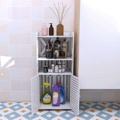 LANTUS Kleine opbergkast voor toilet, smalle badkamerkast, zijkant, 40 x 25 x 90 cm, wit LANTUS Kleine opbergkast voor toilet, smalle badkamerkast, zijkant, 40 x 25 x 90 cm, wit