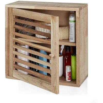Relaxdays Wandkast walnoot 2 magnetische vakken badkamer keuken 42 x 42 x 18 cm natuur Relaxdays Wandkast walnoot 2 magnetische vakken badkamer keuken 42 x 42 x 18 cm natuur
