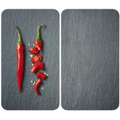 WENKO Cayenne Universele deksel voor alle fornuizen, gehard glas, 30 x 52 cm, meerkleurig, 2 stuks WENKO Cayenne Universele deksel voor alle fornuizen, gehard glas, 30 x 52 cm, meerkleurig, 2 stuks