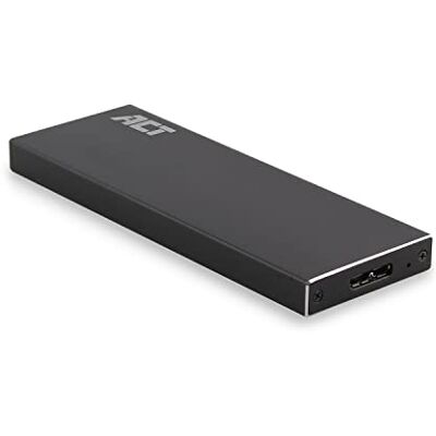 ACT Externe M.2 SATA aluminium SSD-behuizing, USB 3.2 Gen 1, overdrachtssnelheid 5 Gbps, B-Key / B+M Key, M2 SSD behuizing voor 2230/2242/2260/2280 formaat AC1600 ACT Externe M.2 SATA aluminium SSD-behuizing, USB 3.2 Gen 1, overdrachtssnelheid 5 Gbps, B-Key / B+M Key, M2 SSD behuizing voor 2230/2242/2260/2280 formaat AC1600