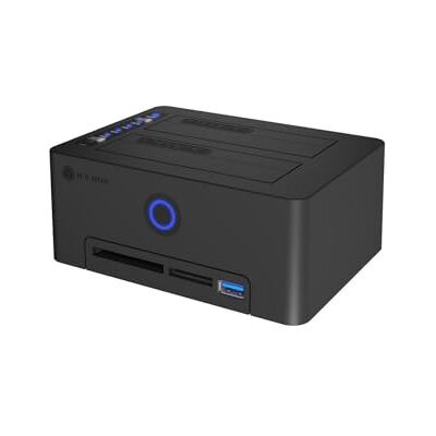 ICY BOX IB-1233CL-C 2,5 inch / 3,5 inch SATA HDD/SSD-klonerstation USB 3.0 (5 Gbit/s), offline klonen, kaartlezer (CF/SD), USB-hub, zonder gereedschap, extern, plug & play, station ICY BOX IB-1233CL-C 2,5 inch / 3,5 inch SATA HDD/SSD-klonerstation USB 3.0 (5 Gbit/s), offline klonen, kaartlezer (CF/SD), USB-hub, zonder gereedschap, extern, plug & play, station