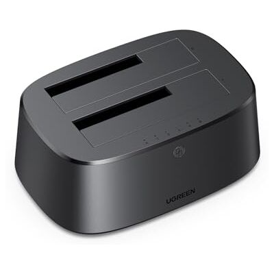 UGREEN Dockingstation voor harde schijf, USB 3.0 HDD docking station voor 2,5 en 3,5 inch SATA HDD/SSD, 5 Gbps adapter Dual Bay harde schijf ondersteunt offline klonen en UASP UGREEN Dockingstation voor harde schijf, USB 3.0 HDD docking station voor 2,5 en 3,5 inch SATA HDD/SSD, 5 Gbps adapter Dual Bay harde schijf ondersteunt offline klonen en UASP