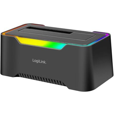 Logilink USB-C (3.2 Gen1) docking station voor 2,5 inch en 3,5 inch SATA HDD/SSD met RGB-licht, Thunderbolt, Windows, Mac OS, Linux Logilink USB-C (3.2 Gen1) docking station voor 2,5 inch en 3,5 inch SATA HDD/SSD met RGB-licht, Thunderbolt, Windows, Mac OS, Linux
