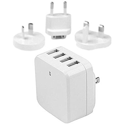StarTech .com USB-wandlader met 4 poorten (34 W/6,8 A) voor internationale reislader, wit (USB4PACWH) StarTech .com USB-wandlader met 4 poorten (34 W/6,8 A) voor internationale reislader, wit (USB4PACWH)