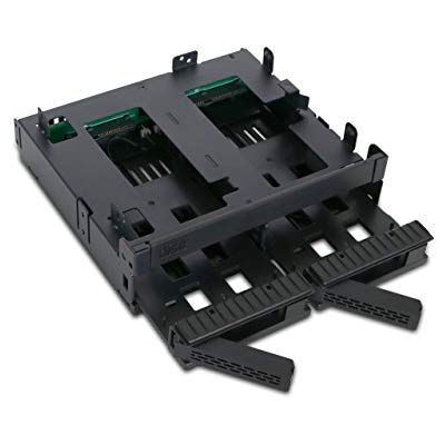 Icy Dock ExpressCage MB732SPO-B Mobiele rackkooi, Hot Swap rackbehuizing voor 2 x 2,5 inch SATA/SAS HDD/SSD en Ultra Slim/Slim ODD lade voor 5,25 inch bay Icy Dock ExpressCage MB732SPO-B Mobiele rackkooi, Hot Swap rackbehuizing voor 2 x 2,5 inch SATA/SAS HDD/SSD en Ultra Slim/Slim ODD lade voor 5,25 inch bay