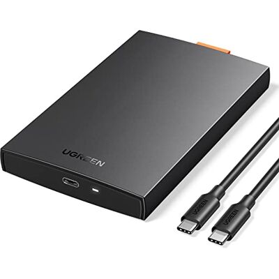 UGREEN USB 3.1 Harde Schijf Behuizing voor 9,5mm/7mm 2,5 Inch SSD/HDD USB C 3.1 Gen 2 naar SATA III tot 6Gbps UASP met USB C naar USB C Kabel, Zonder Gereedschap UGREEN USB 3.1 Harde Schijf Behuizing voor 9,5mm/7mm 2,5 Inch SSD/HDD USB C 3.1 Gen 2 naar SATA III tot 6Gbps UASP met USB C naar USB C Kabel, Zonder Gereedschap