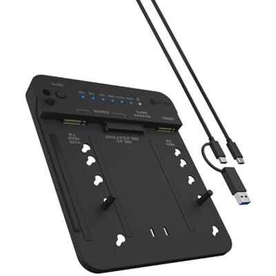 ICY BOX HDD/M.2 NVMe SSD Docking Station USB 3.2 Gen 2 (10 Gbit/s), harde schijven klonen station (SATA 2,5/3,5 inch & M.2 NVMe), externe adapter, USB-C & USB-A, IB-2913MCL-C31 ICY BOX HDD/M.2 NVMe SSD Docking Station USB 3.2 Gen 2 (10 Gbit/s), harde schijven klonen station (SATA 2,5/3,5 inch & M.2 NVMe), externe adapter, USB-C & USB-A, IB-2913MCL-C31