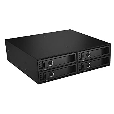 ICY BOX IB-2242SSK 4-voudig achterzeil (vormfactor 1 x 5,25 inch) voor 4 x 2,5 inch SATA/SAS HDD/SSD, volledig metaal, 2 ventilatoren, afsluitbaar, zwart ICY BOX IB-2242SSK 4-voudig achterzeil (vormfactor 1 x 5,25 inch) voor 4 x 2,5 inch SATA/SAS HDD/SSD, volledig metaal, 2 ventilatoren, afsluitbaar, zwart