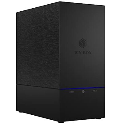 ICY BOX USB RAID-behuizing voor 2 x 2,5 inch en 3,5 inch harde schijven, USB 3.1 Gen2 (10 Gbps), USB-C, RAID 1, 0, JBOD, externe ventilator, zwart ICY BOX USB RAID-behuizing voor 2 x 2,5 inch en 3,5 inch harde schijven, USB 3.1 Gen2 (10 Gbps), USB-C, RAID 1, 0, JBOD, externe ventilator, zwart