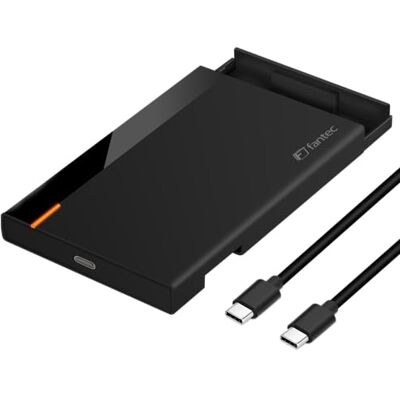 Fantec PL-25U31 USB3.2 Gen2 2,5 inch SATA SSD / HDD harde schijf behuizing (max. 9,5 mm hoog), overdrachtssnelheid tot 10 Gbit/s (SUPERSPEED+), USB-C, geen gereedschap nodig, kunststof, zwart Fantec PL-25U31 USB3.2 Gen2 2,5 inch SATA SSD / HDD harde schijf behuizing (max. 9,5 mm hoog), overdrachtssnelheid tot 10 Gbit/s (SUPERSPEED+), USB-C, geen gereedschap nodig, kunststof, zwart