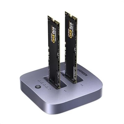 UGREEN M.2 NVMe 20Gbps, USB 3.2 Gen 2 NVMe Dual Bay SSD-behuizing voor PCIe SSD M/MB Key Ondersteunt offline klonen, UASP, TRIM en S.M.A.R.T. UGREEN M.2 NVMe 20Gbps, USB 3.2 Gen 2 NVMe Dual Bay SSD-behuizing voor PCIe SSD M/MB Key Ondersteunt offline klonen, UASP, TRIM en S.M.A.R.T.