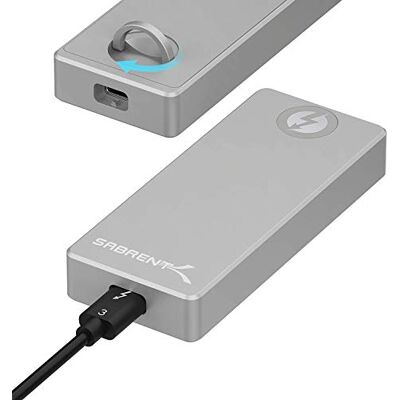 SABRENT Thunderbolt 3 USB-C NVMe SSD behuizing M.2, externe adapter USB 3.2 Gen2 20Gbps, aluminium harde schijf behuizing voor PCIe, M Key, 2230/2242/2260/2280, SSD Enclosure Case, zonder gereedschap (EC-T3NS) SABRENT Thunderbolt 3 USB-C NVMe SSD behuizing M.2, externe adapter USB 3.2 Gen2 20Gbps, aluminium harde schijf behuizing voor PCIe, M Key, 2230/2242/2260/2280, SSD Enclosure Case, zonder gereedschap (EC-T3NS)