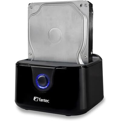 Fantec DS-X1U3-Glanz USB3.2 Gen1 dockingstation voor 1 3,5/2,5 inch SATA harde schijf, overdrachtssnelheid tot 5 Gbps (SUPERSPEED), high gloss plastic, zwart Fantec DS-X1U3-Glanz USB3.2 Gen1 dockingstation voor 1 3,5/2,5 inch SATA harde schijf, overdrachtssnelheid tot 5 Gbps (SUPERSPEED), high gloss plastic, zwart
