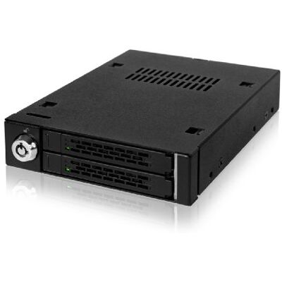 Icy Dock MB992SK-B Mobile SATA Dual Bay Rack voor 3,5 inch 2,5 inch apparaten Icy Dock MB992SK-B Mobile SATA Dual Bay Rack voor 3,5 inch 2,5 inch apparaten
