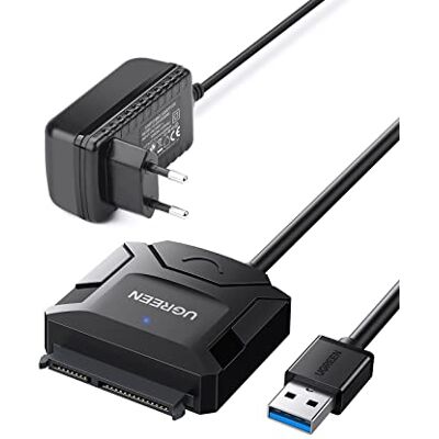 UGREEN USB 3.0 naar 2.5/3.5 Inch SATA Harde Schijf Adapter HDD SSD Ondersteuning UASP TRIM met Extra 12V 2A Voeding UGREEN USB 3.0 naar 2.5/3.5 Inch SATA Harde Schijf Adapter HDD SSD Ondersteuning UASP TRIM met Extra 12V 2A Voeding