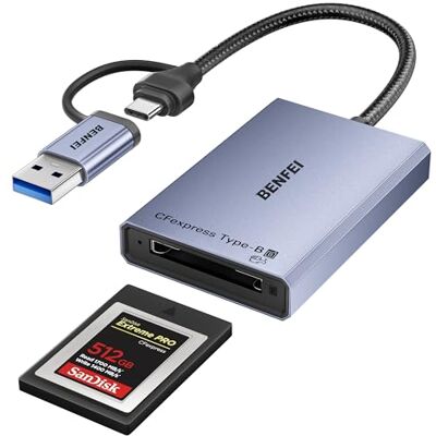 BENFEI CFexpress Type B Card Reader met USB 3.2 (Gen 2) 10 Gbps, USB-C en USB-A-adapter 2-in-1 type B CFexpress, compatibel met Windows/Mac/Linux/Android (niet voor XQD Card) BENFEI CFexpress Type B Card Reader met USB 3.2 (Gen 2) 10 Gbps, USB-C en USB-A-adapter 2-in-1 type B CFexpress, compatibel met Windows/Mac/Linux/Android (niet voor XQD Card)